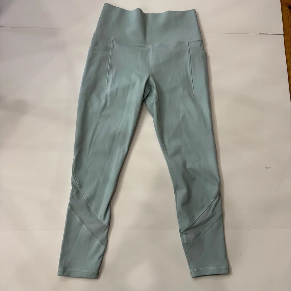 Athleta S SALUTATION STASH HIGH RISE MESH 7/8 TIGHT Small Dawn Blue Exc. Cond. - Picture 4 of 10